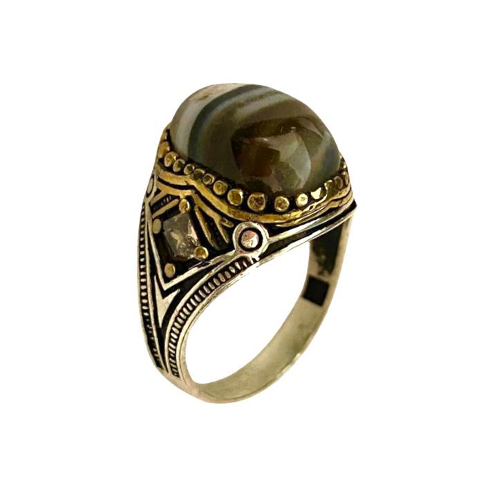 خاتم من فضة وحجر العقيق السليماني