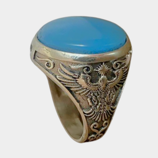 خاتم نقرة و حجر العقيق السماوي