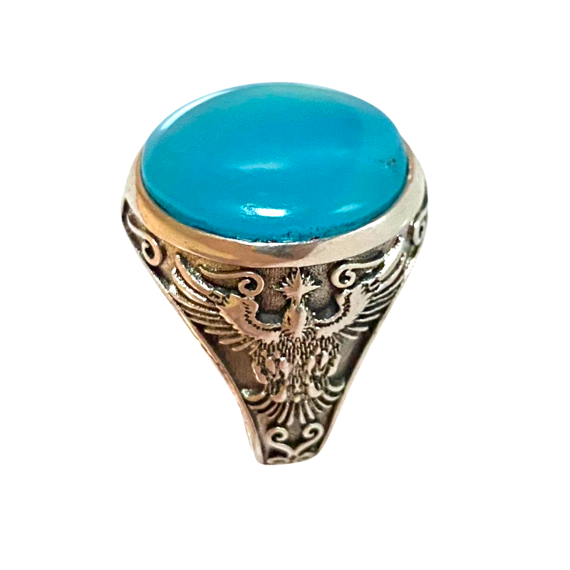 خاتم نقرة و حجر العقيق السماوي