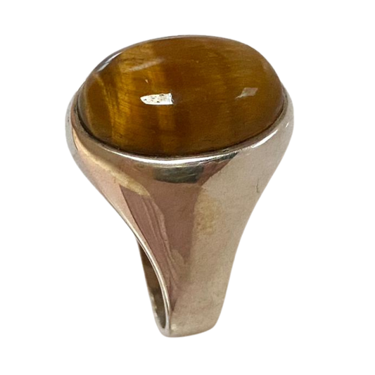 خاتم نقرة وحجر عين النمر