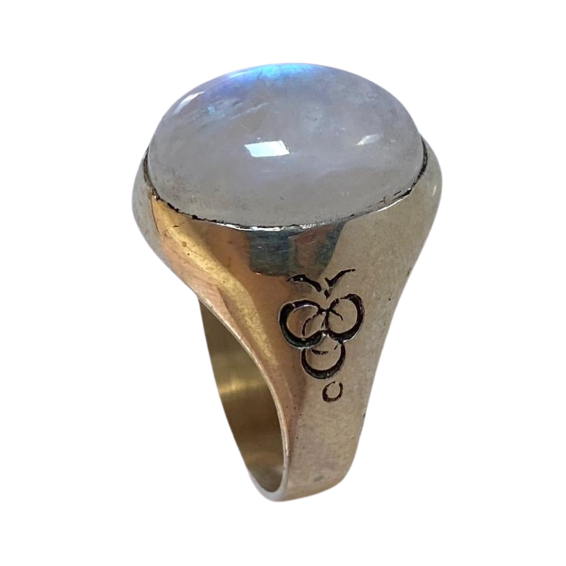 خاتم نقرة و حجر القمر الطبيعي