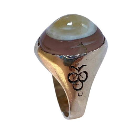 خاتم من فضة وحجر العقيق الداوودي