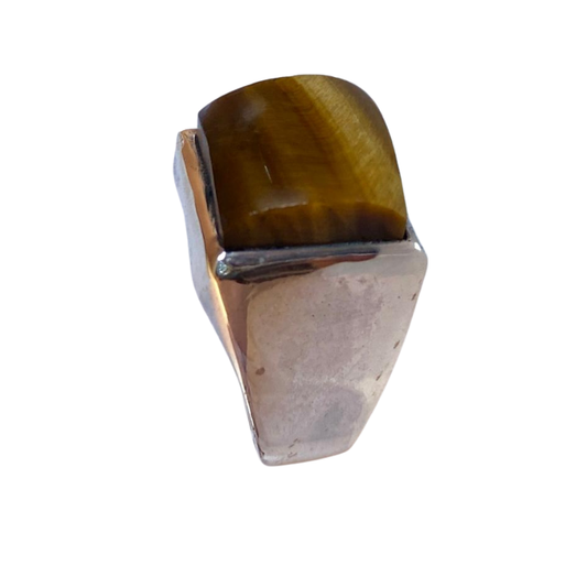 خاتم نقرة وحجر عين النمر