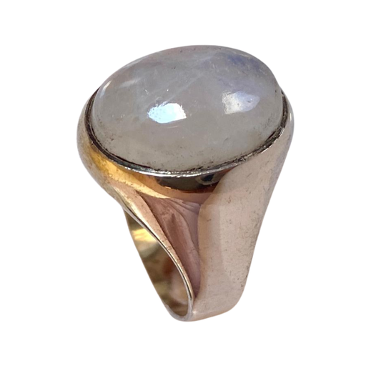 خاتم نقرة و حجر القمر الطبيعي