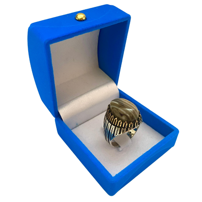 خاتم من فضة وحجر العقيق السليماني