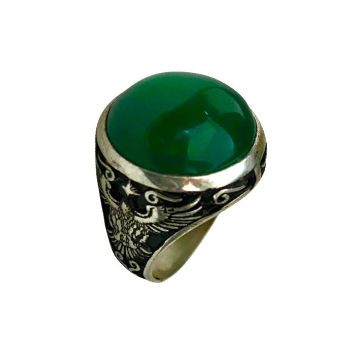 خاتم نقرة وحجر الأونيكس الطبيعي