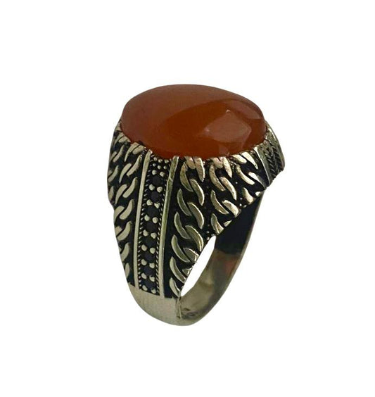 خاتم من فضة وحجر العقيق